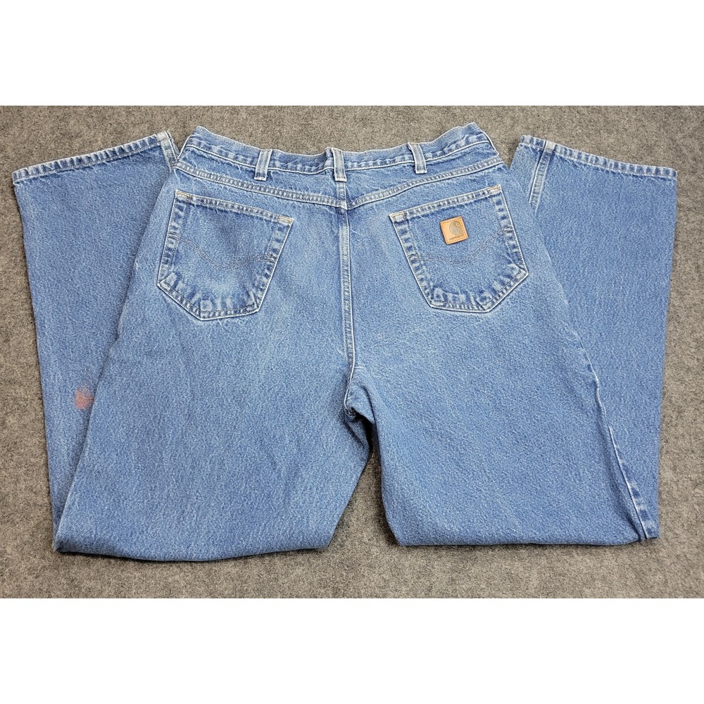 VTG Carhartt Jeans Mens 36x32 Blue Denim Y2k Streetwear Relaxed Fit Grunge
